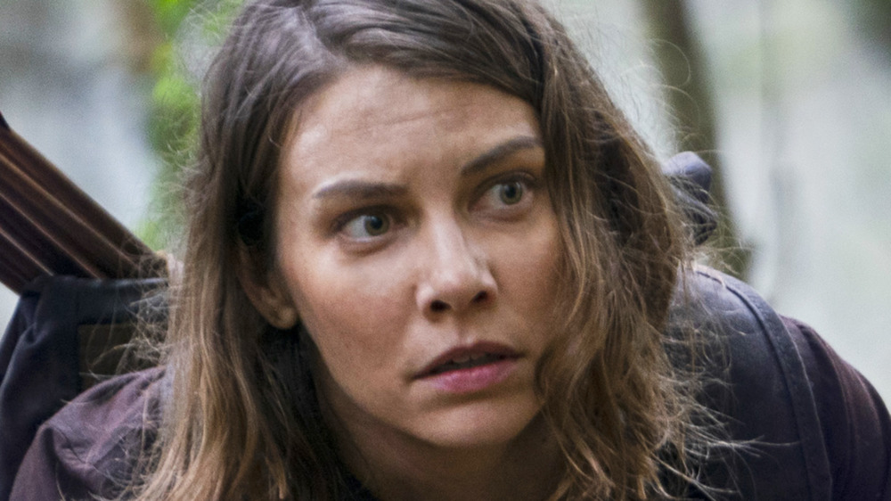 Maggie looking scared The Walking Dead