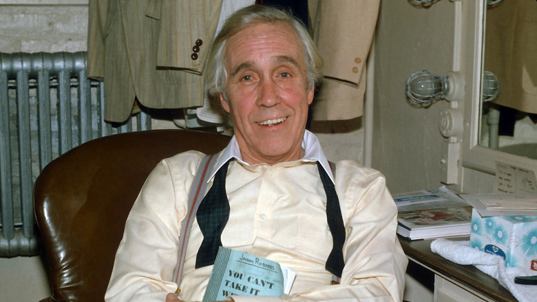 Jason Robards backstage in 1983