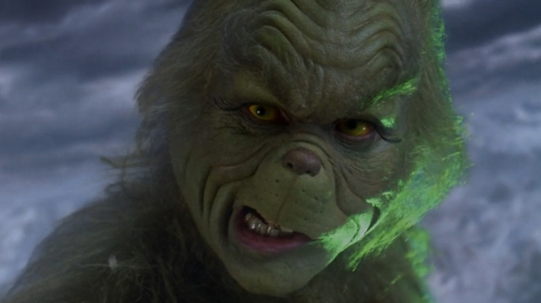The Grinch snarling 
