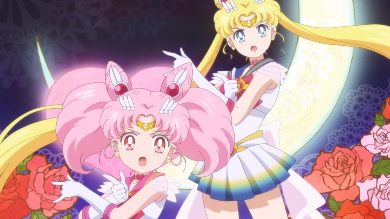 Chibi Moon and Sailor Moon posing