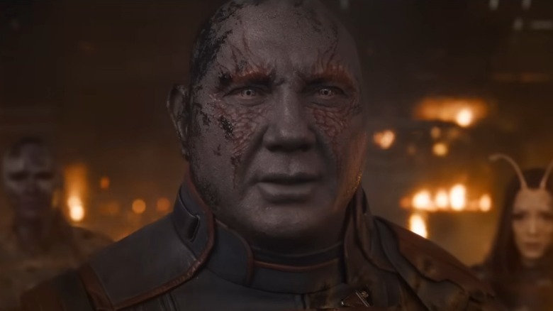 Drax staring worried