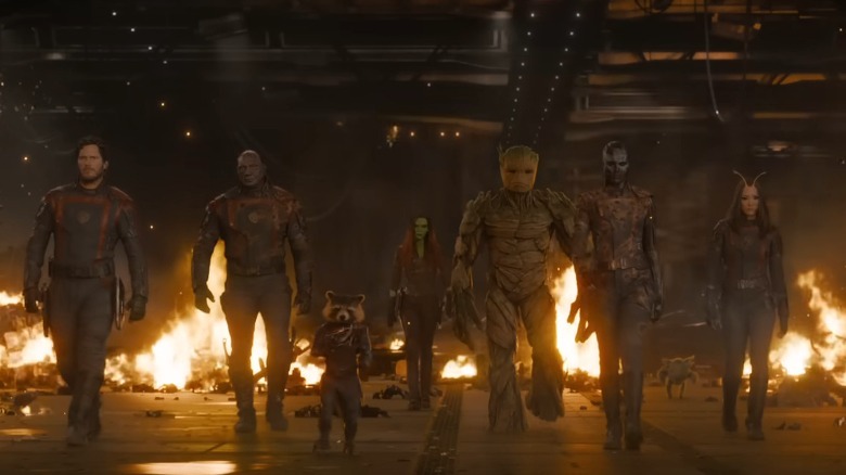 Guardians walking in a line