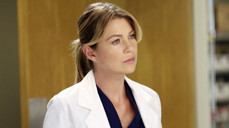 Meredith Grey looking thoughtful
