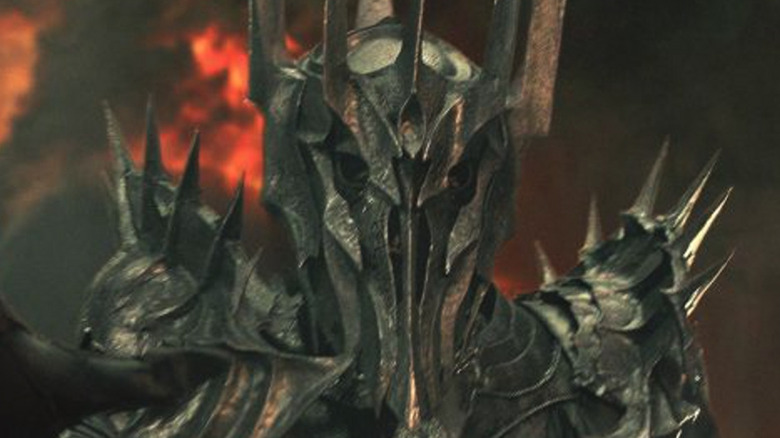 The Dark Lord Sauron wearing the One Ring