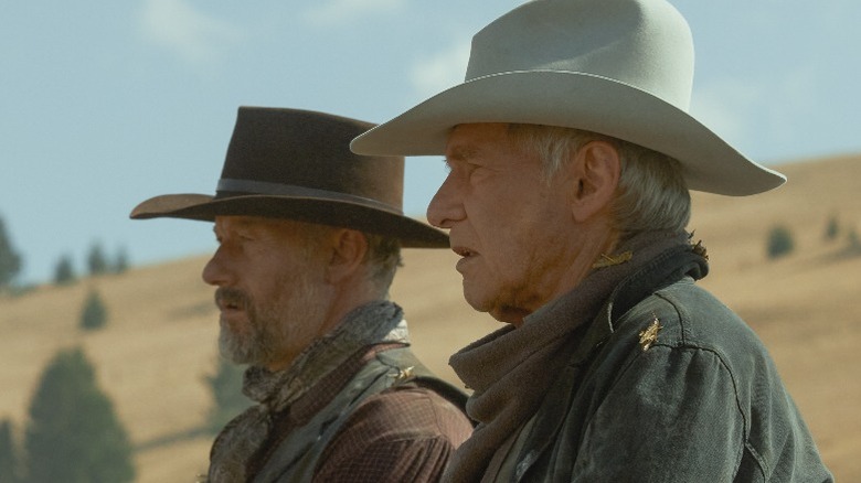 John Dutton Sr, and Jacob Dutton riding