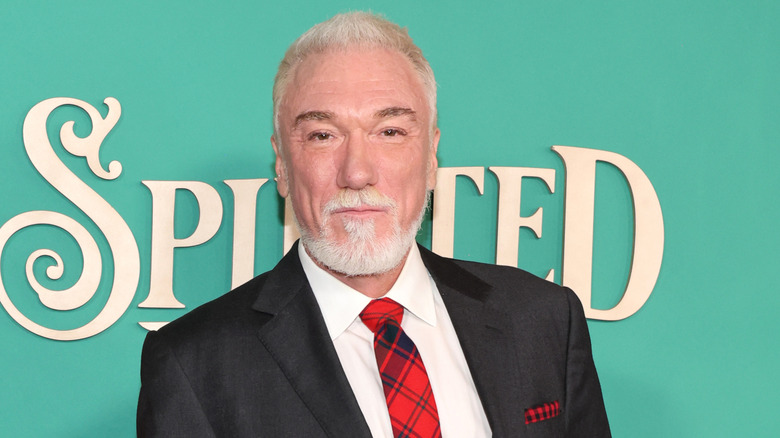 Patrick Page wearing a checkered tie