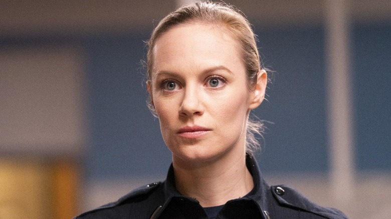 Maya Bishop looking serious