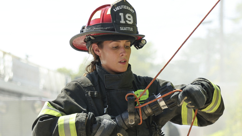 Andy tackling a fire