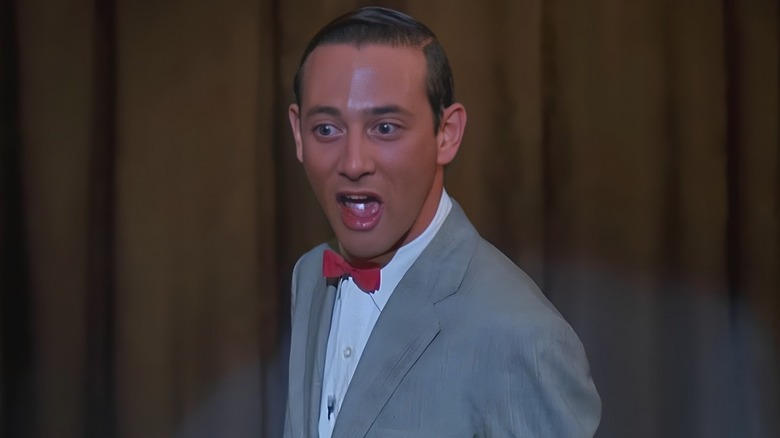 Pee-wee yelling at the audience