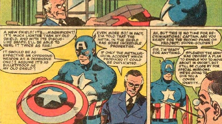 FDR presents Captain America with shield
