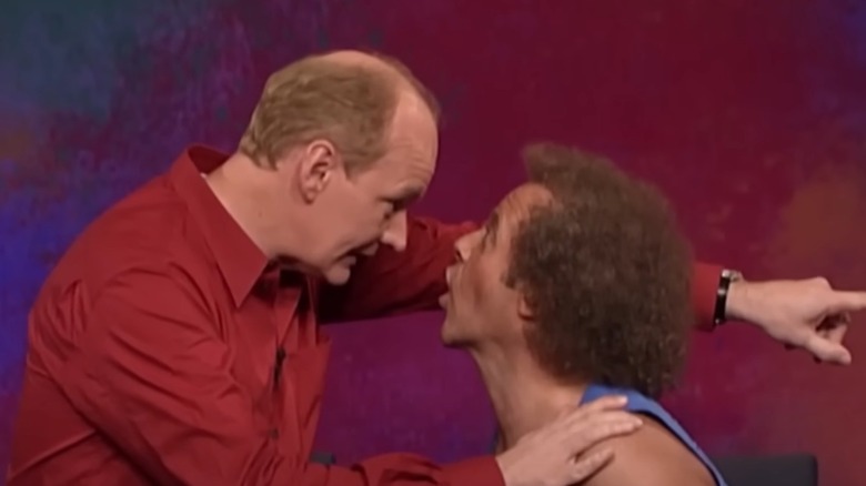 Colin Mochrie and Richard Simmons performing improv