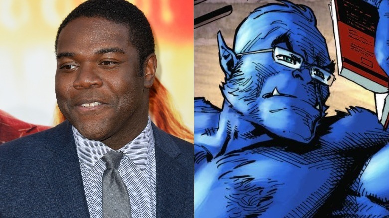 Split image of Sam Richardson and the Beast