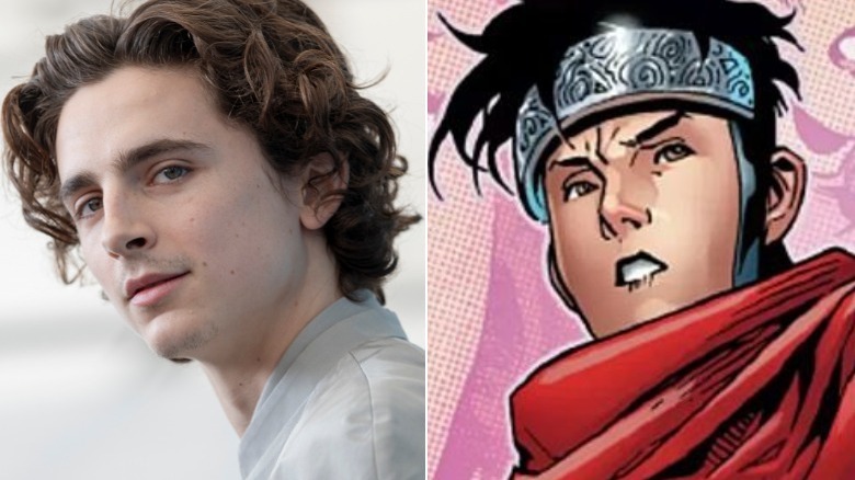 Split image of Timothée Chalamet and Wiccan