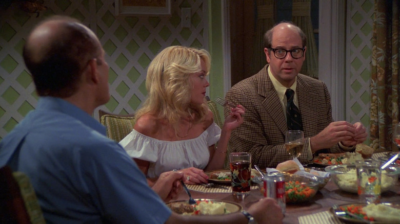 The professor eating with Laurie and Red