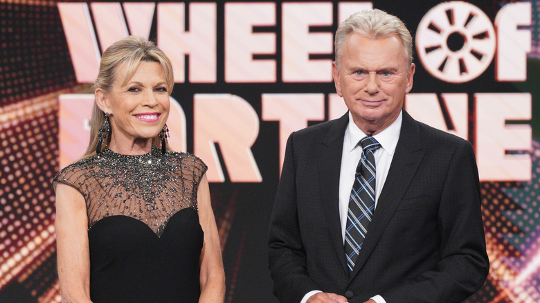 Vanna White and Pat Sajak on Wheel of Fortune