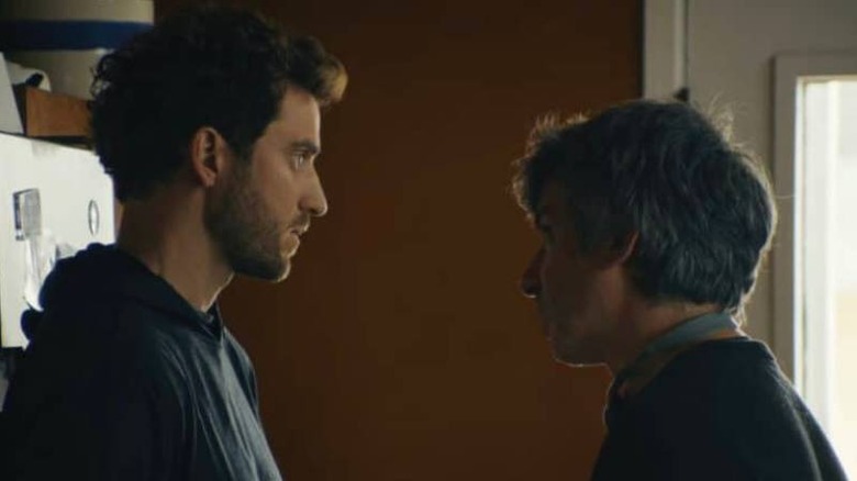 Billy Evans staring at Nathan Fielder in You Can See Everything