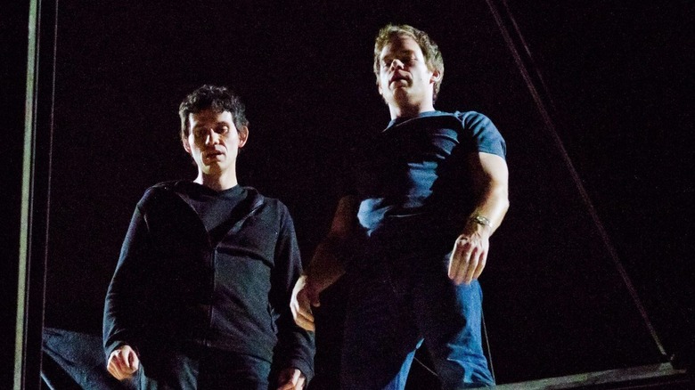 Dexter and Brian look down into a pit in "Dexter" (2006)