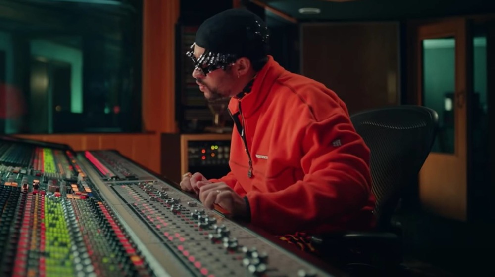 Bad Bunny at the mixing board