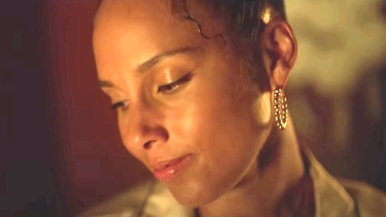 Alicia Keys looking down