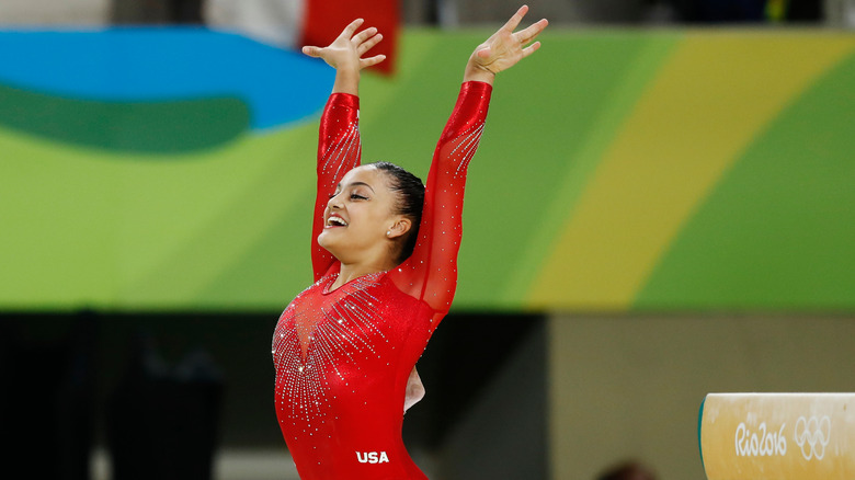 Laurie Hernandez posing at 2016 Olympics