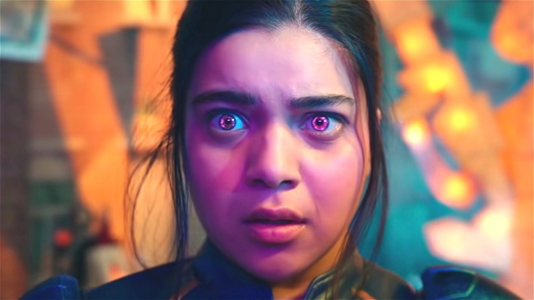 Kamala Khan with purple eyes in Ms. Marvel