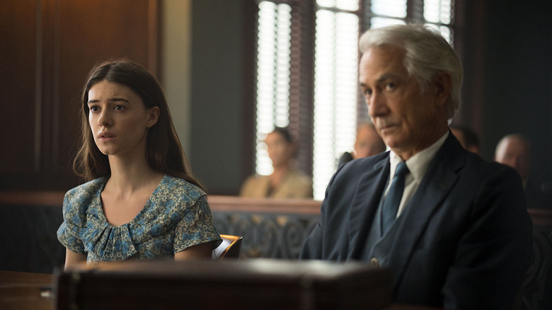 Kya and Tom in the courtroom during her trial