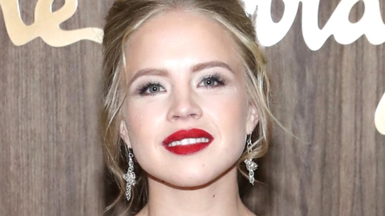 Sofia Vassilieva wearing red lipstick