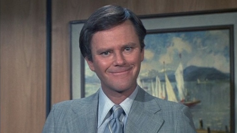 Darrin Stephens smiling grey suit and tie