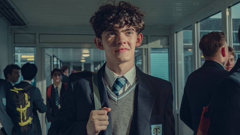 Charlie Spring wearing school uniform