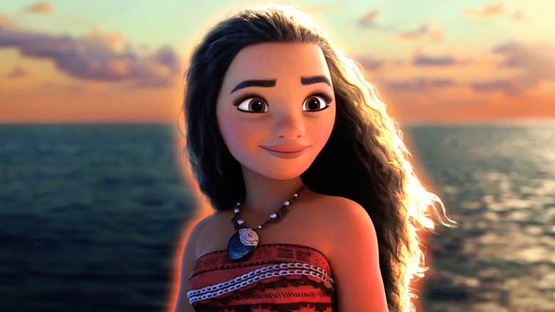 Moana in front of ocean