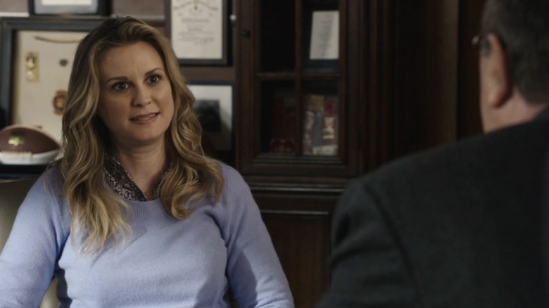 Paula Hill sits for meeting