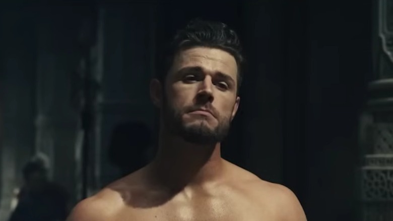 Galad Damodred shirtless on The Wheel of Time