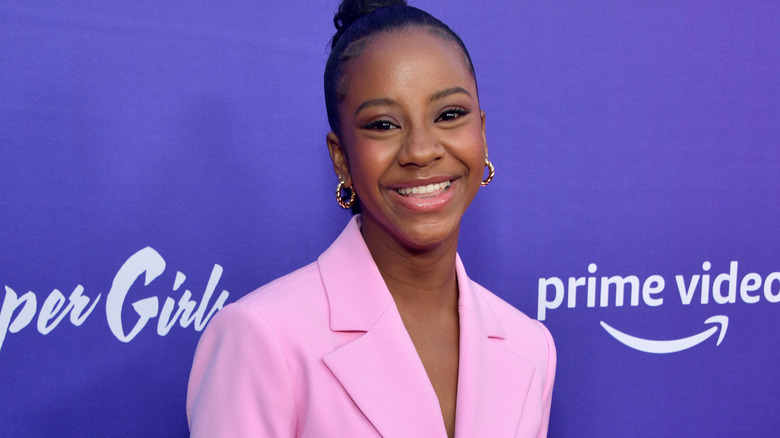 Camryn Jones smiling pink blazer