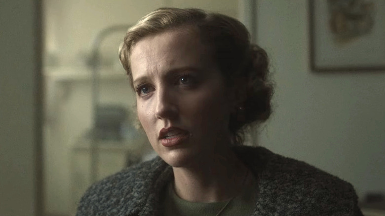 Joyce Dahmer wearing wool coat