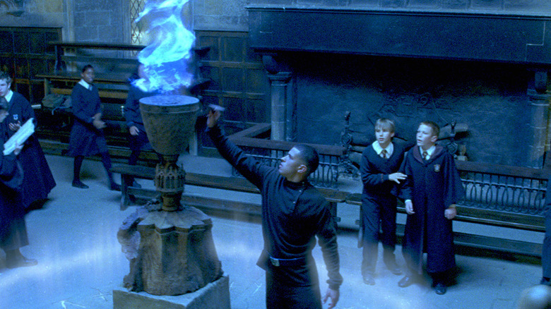 Student putting name in Goblet of Fire