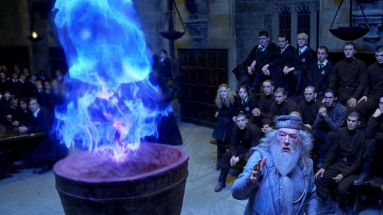 Dumbledore approaching Goblet of Fire