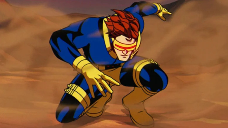 Cyclops landing on the ground on X-Men '97
