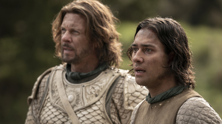 Elendil and Isildur in armor in "The Rings of Power" (2022-present)
