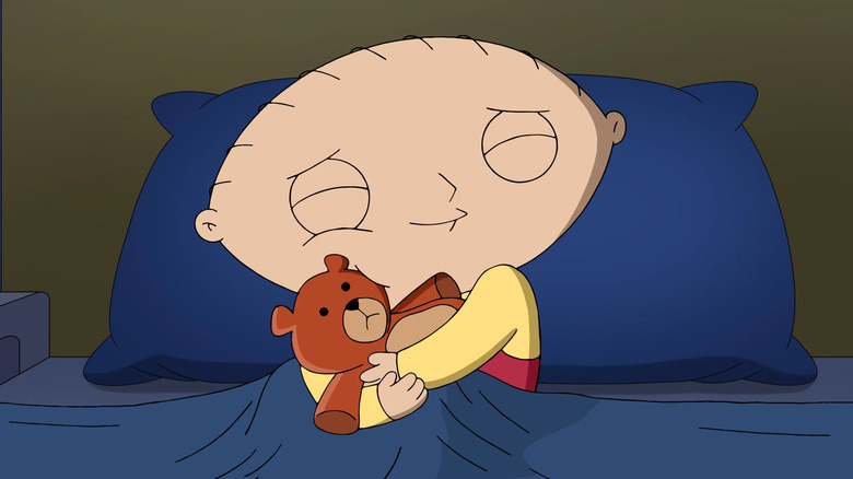 Stewie hugging Rupert