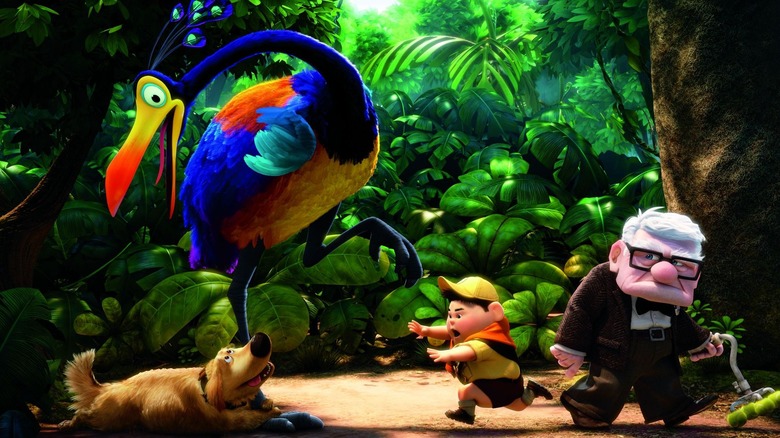 The main characters of Up acting wacky in the jungle (2009)