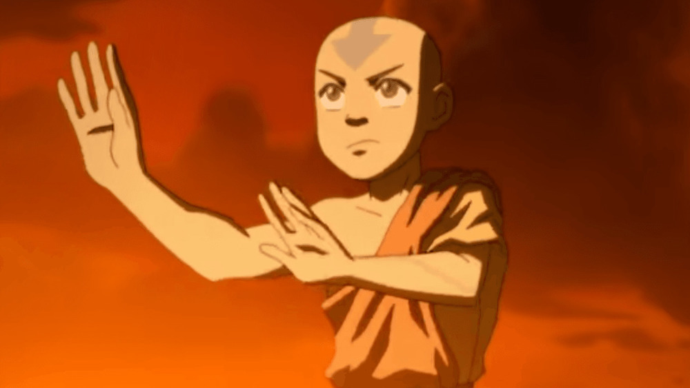 Avatar Aang in fighting stance