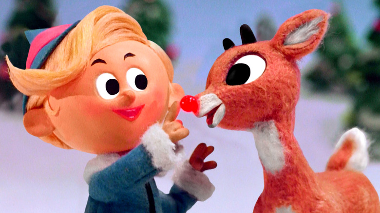 Rudolph's nose glows bright 