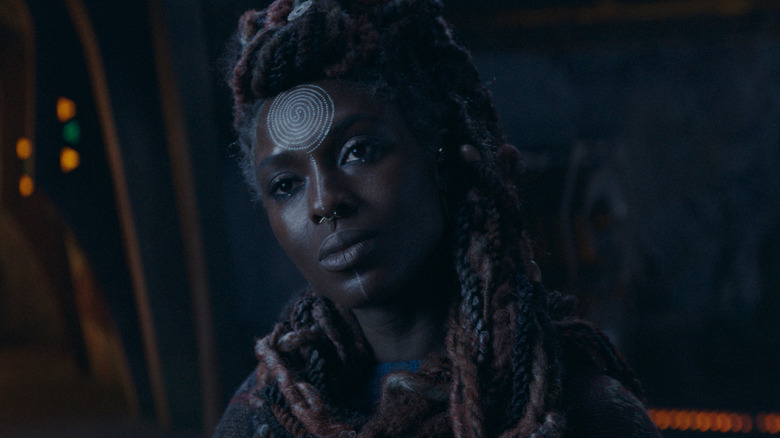Mother Aniseya tilting her head in The Acolyte