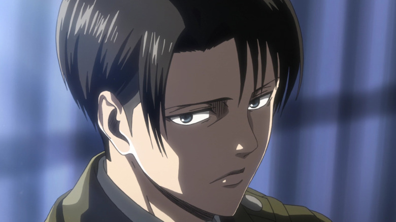 Levi gives a cold stare