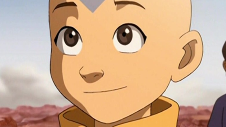 Close up of Aang smiling
