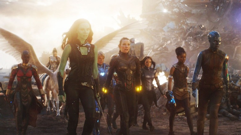 The MCU's women superheroes walking into battle in Avengers: Endgame (2019)
