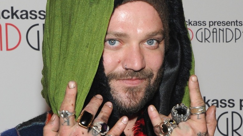 Bam Margera posing for pictures