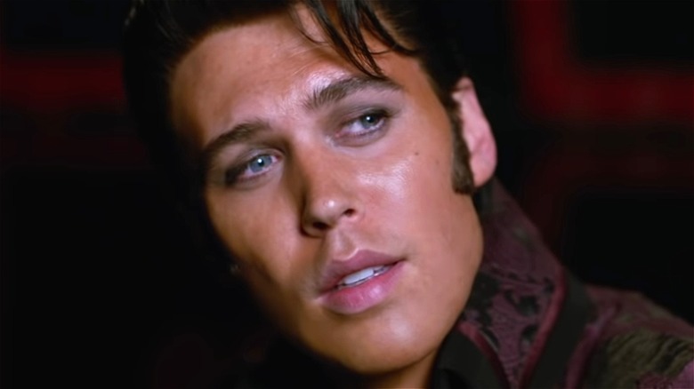 Austin Butler's Elvis staring at the camera 