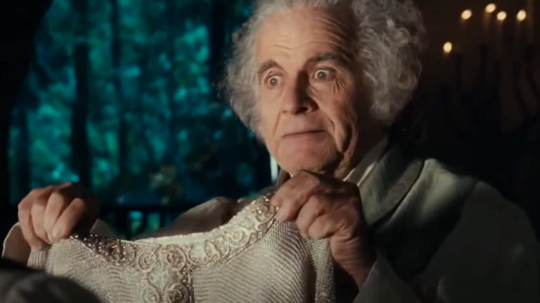 Bilbo holding mithril armor in "The Fellowship of the Ring"