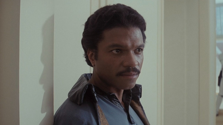 Lando making stern expression